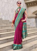 Banarasi Silk Hot Pink Casual Wear Printed Saree